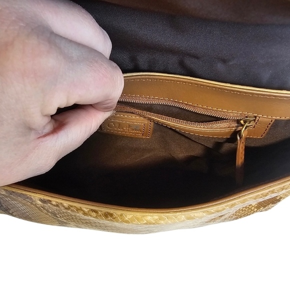 Cole Haan Snakeskin Y2K Small Leather Shoulder Bag Purse - Picture 7 of 7